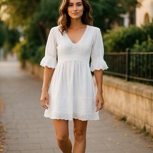 Six June Cotton Lace Trimmed Dress *Flaw